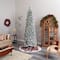 10ft. Pre-Lit Slim Flocked Montreal Fir Artificial Christmas Tree, White LED Lights